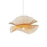 Handcrafted Natural Bamboo Frame Pendant Lamp Woven Hanging Ceiling Light Fixture