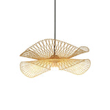 Handcrafted Natural Bamboo Frame Pendant Lamp Woven Hanging Ceiling Light Fixture
