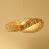 Handcrafted Natural Woven Bamboo Pendant Light Zen Inspired Hanging Ceiling Lamp