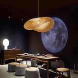 Handcrafted Natural Woven Bamboo Pendant Light Zen Inspired Hanging Ceiling Lamp