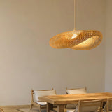 Handcrafted Natural Woven Bamboo Pendant Light Zen Inspired Hanging Ceiling Lamp