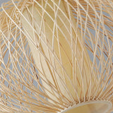 Handcrafted Oval Bamboo Woven Pendant Light Candyfloss Shaped Boho Ceiling Lamp for Dining Room