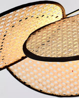Handcrafted Petal Rattan Pendant Lamp Organic Woven Texture Ceiling Light for Minimalist Decor