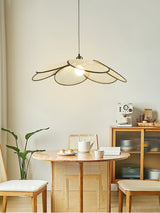 Handcrafted Petal Rattan Pendant Lamp Organic Woven Texture Ceiling Light for Minimalist Decor