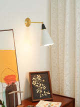 Handcrafted Petite Magari Wall Sconce Lighting with Beveled Edge Metal Shade