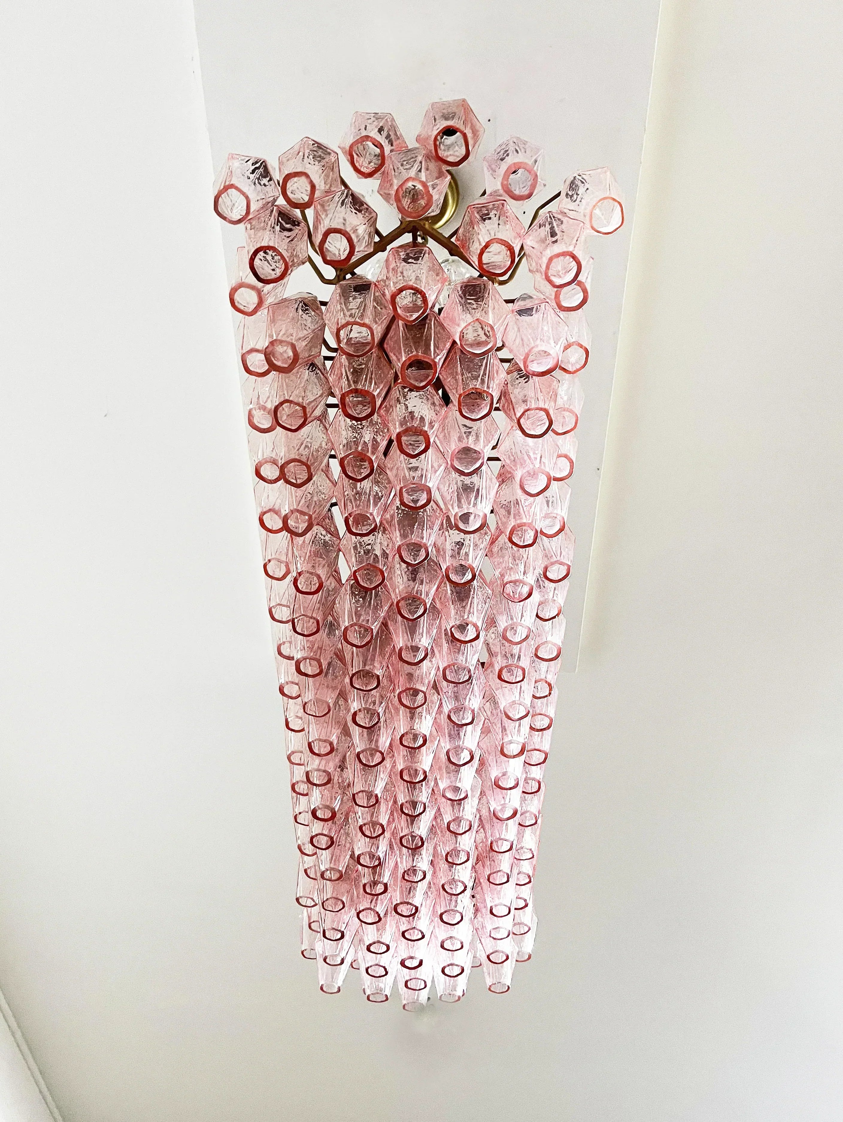 handcrafted-pink-murano-poliedri-glass-linear-chandelier-modern-dining-light