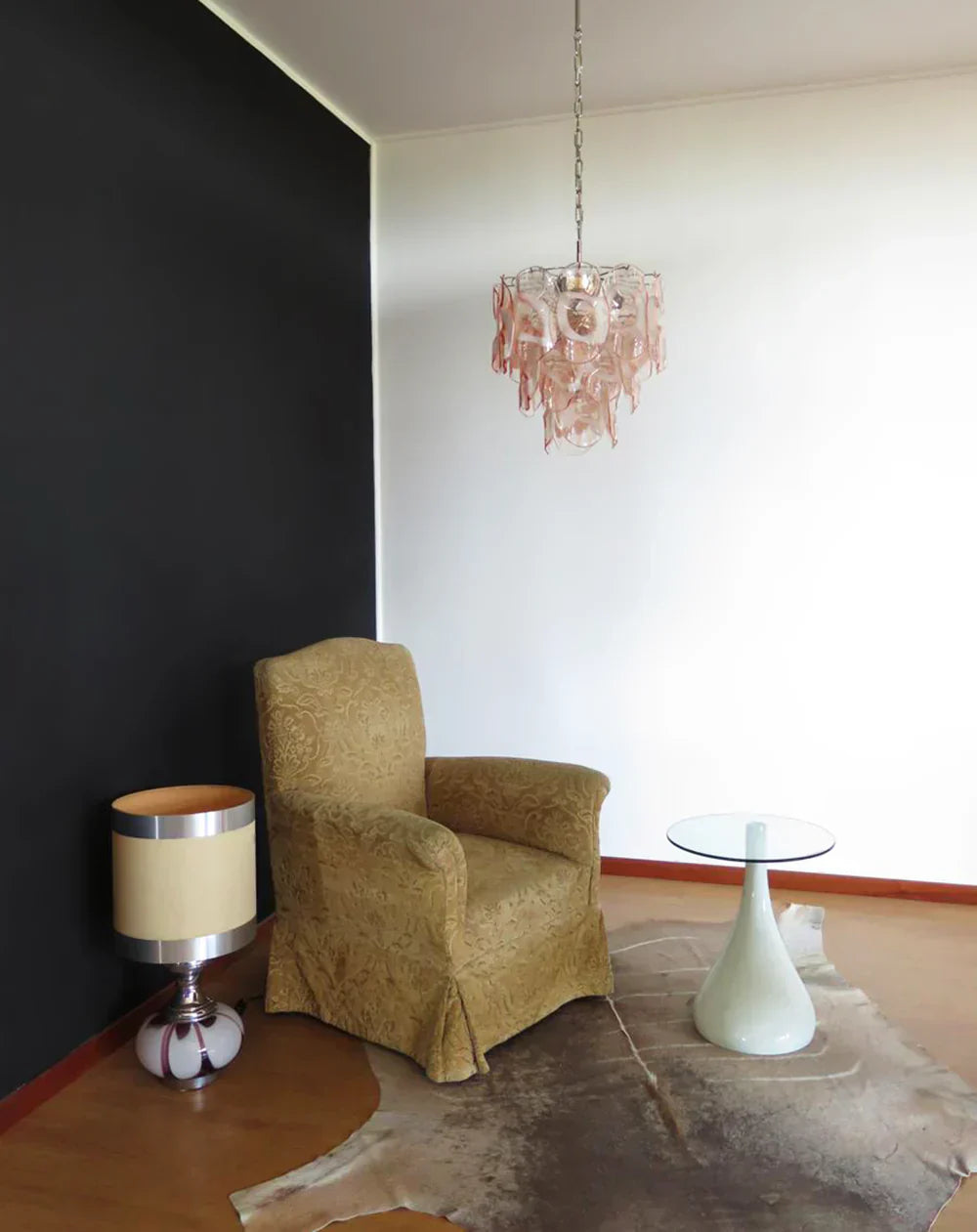 handcrafted-pink-murano-style-glass-chandelier-elegant-mid-century-modern-pendant-light