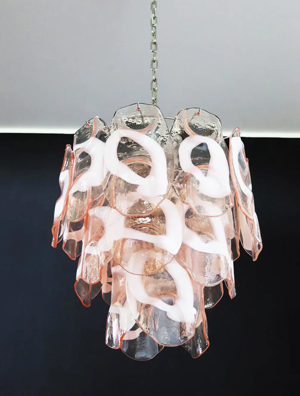 handcrafted-pink-murano-style-glass-chandelier-elegant-mid-century-modern-pendant-light