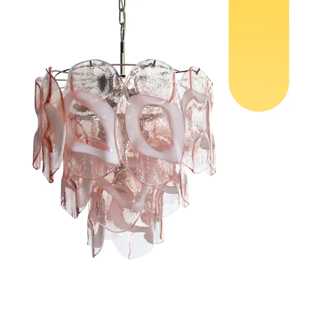 handcrafted-pink-murano-style-glass-chandelier-elegant-mid-century-modern-pendant-light