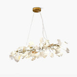 Handcrafted Porcelain Ginkgo Leaf Chandelier Elegant Modern Candelabrum Hanging Light