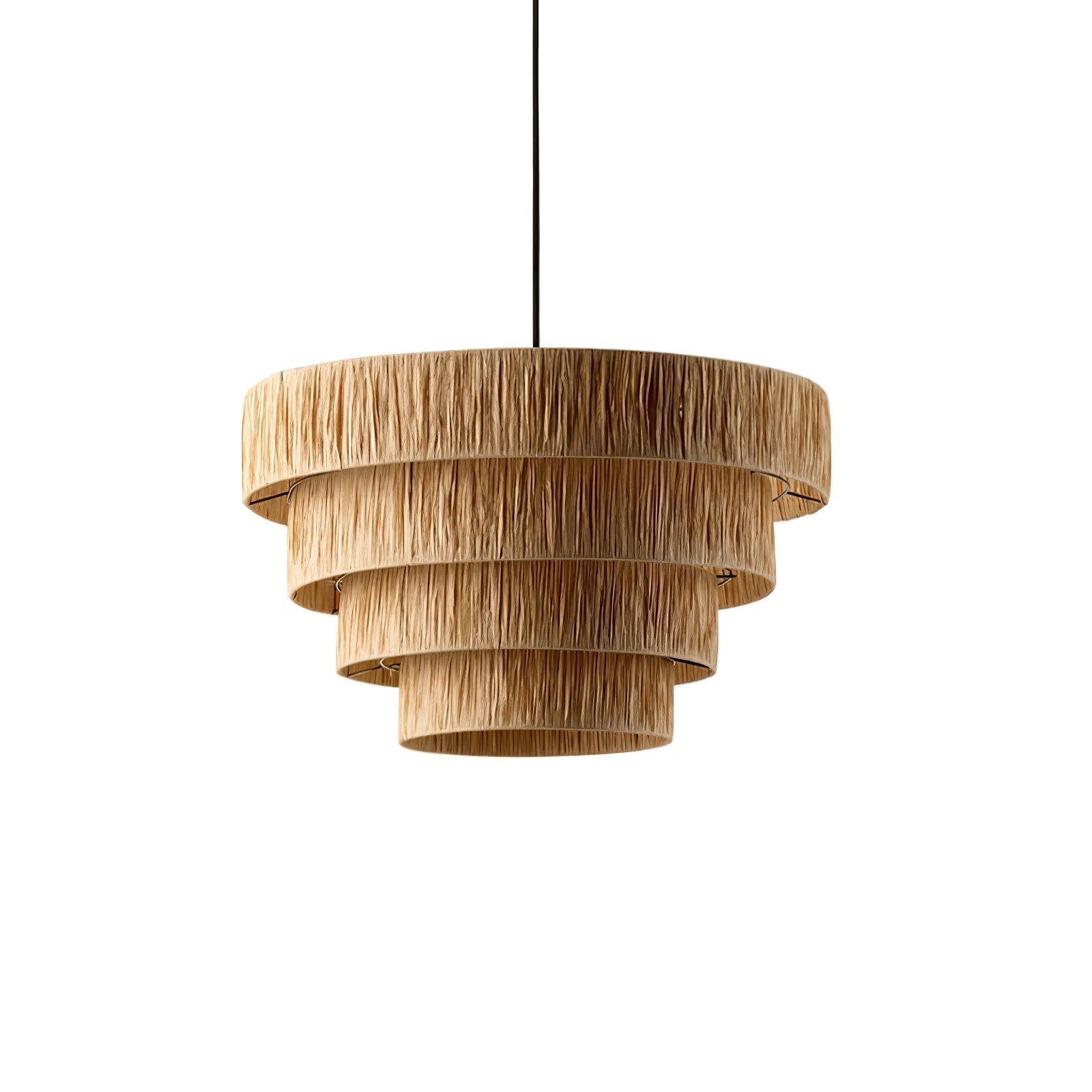 Handcrafted Raffia Straw Art Pendant Light Sustainable Natural Fiber Ceiling Hanging Lamp for Home Decor
