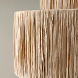 Handcrafted Raffia Straw Art Pendant Light Sustainable Natural Fiber Ceiling Hanging Lamp for Home Decor