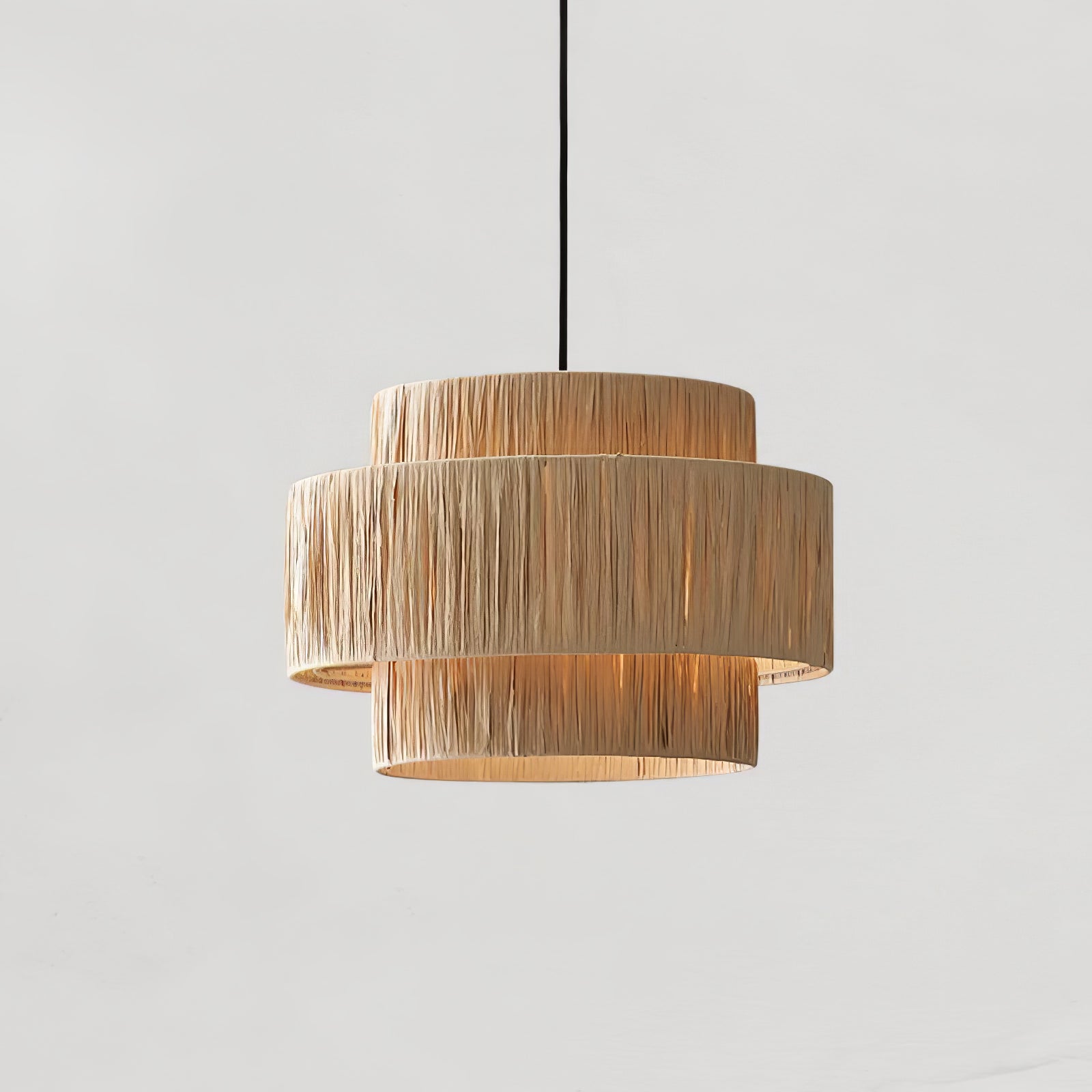 Handcrafted Raffia Straw Art Pendant Light Sustainable Natural Fiber Ceiling Hanging Lamp for Home Decor