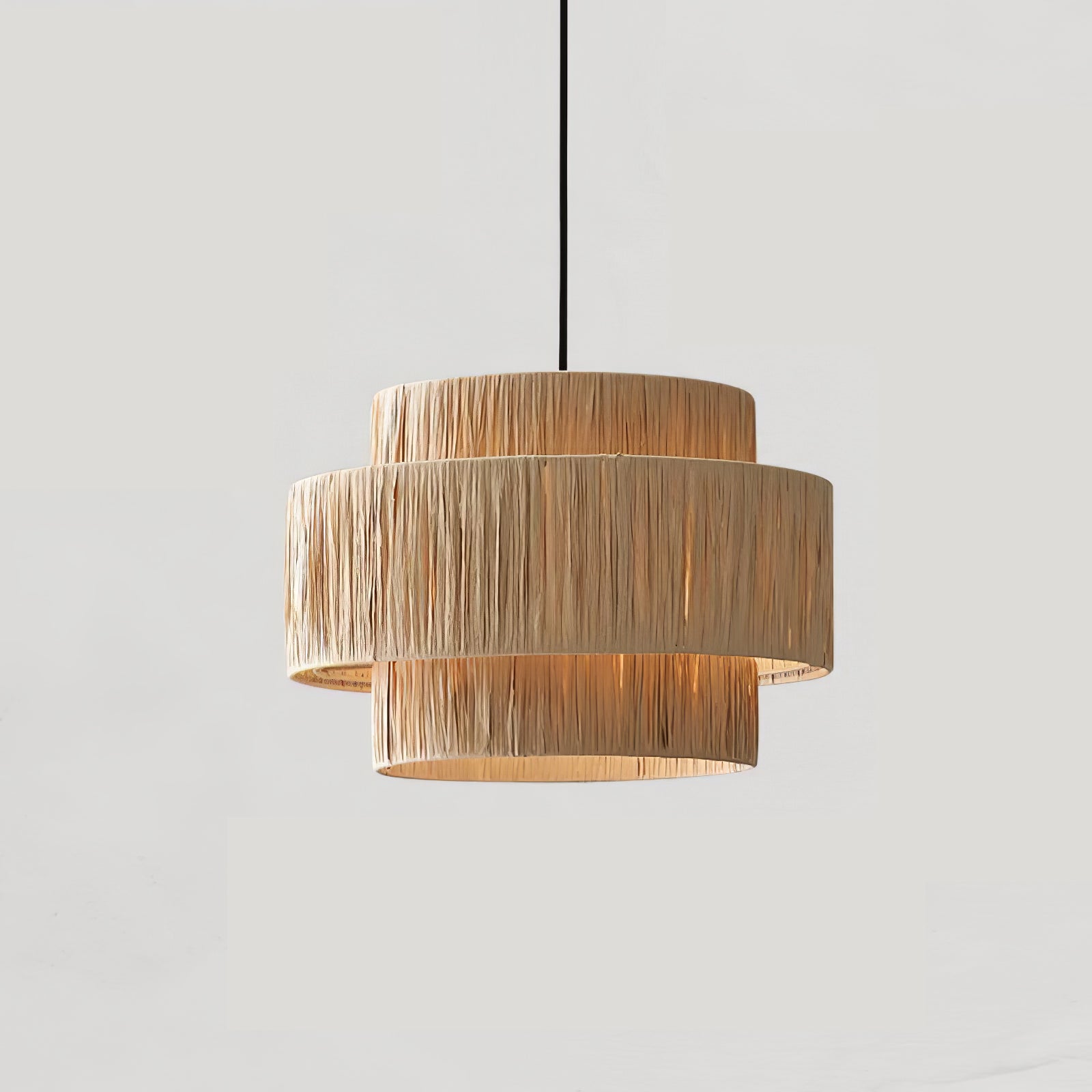 Handcrafted Raffia Straw Art Pendant Light Sustainable Natural Fiber Ceiling Hanging Lamp for Home Decor