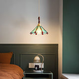 Handcrafted Tiffany Stained Glass Floral Pendant Light with Brass Hardware for Indoor Living