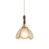 Handcrafted Tiffany Stained Glass Floral Pendant Light with Brass Hardware for Indoor Living