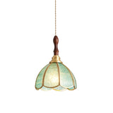 Handcrafted Tiffany Stained Glass Floral Pendant Light with Brass Hardware for Indoor Living