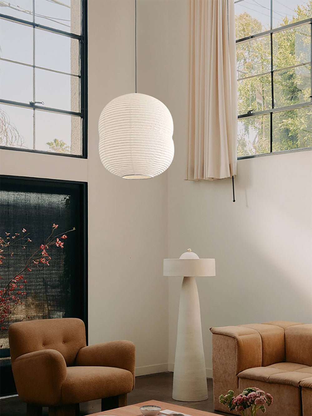 Handcrafted Washi Paper Mini Pendant Light Rice Paper Hanging Ceiling Lamp for Modern Homes