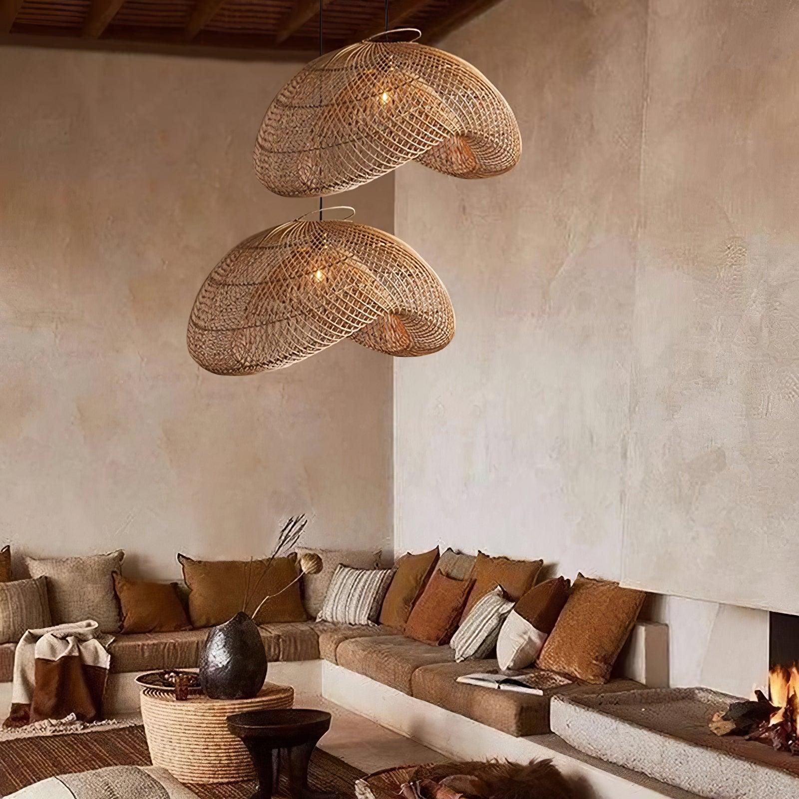 handcrafted-woven-rattan-wave-pendant-light-for-coastal-modern-living-room-lighting