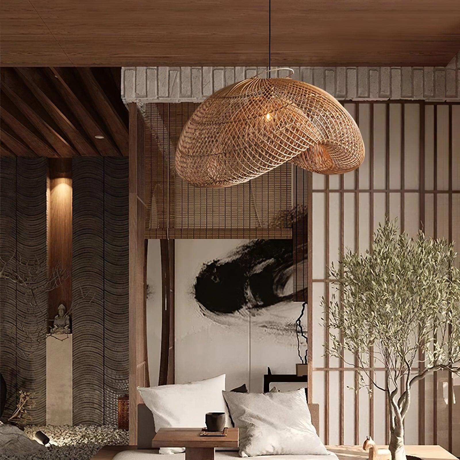 handcrafted-woven-rattan-wave-pendant-light-for-coastal-modern-living-room-lighting