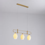 Handmade Bone China Ribbed Pendant Light Modern Linear Ceramic Hanging Lamp for Dining Room