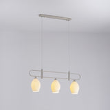 Handmade Bone China Ribbed Pendant Light Modern Linear Ceramic Hanging Lamp for Dining Room