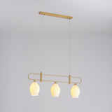 Handmade Bone China Ribbed Pendant Light Modern Linear Ceramic Hanging Lamp for Dining Room