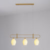Handmade Bone China Ribbed Pendant Light Modern Linear Ceramic Hanging Lamp for Dining Room