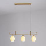 Handmade Bone China Ribbed Pendant Light Modern Linear Ceramic Hanging Lamp for Dining Room