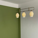 Handmade Bone China Ribbed Pendant Light Modern Linear Ceramic Hanging Lamp for Dining Room