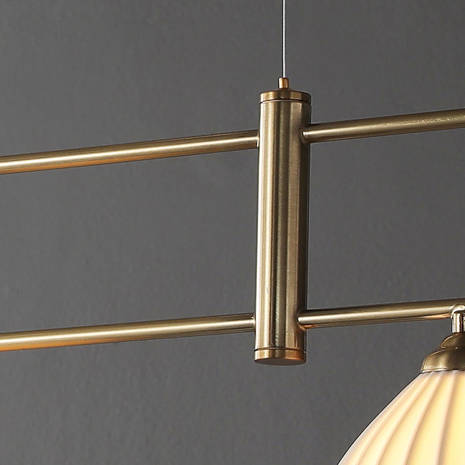 Handmade Bone China Ribbed Pendant Light Modern Linear Ceramic Hanging Lamp for Dining Room