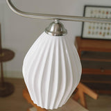 Handmade Bone China Ribbed Pendant Light Modern Linear Ceramic Hanging Lamp for Dining Room