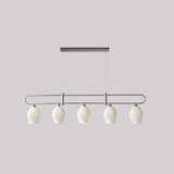 Handmade Bone China Ribbed Pendant Light Modern Linear Ceramic Hanging Lamp for Dining Room