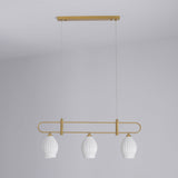 Handmade Bone China Ribbed Pendant Light Modern Linear Ceramic Hanging Lamp for Dining Room