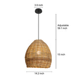 Handmade Leather and Rattan Lampshade Japanese Wabi Sabi Chandelier LED Pendant Light for Home