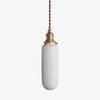 Handmade Porcelain Shell Pendant Light with Brass Fittings Ribbed Ceramic Hanging Lamp