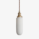 Handmade Porcelain Shell Pendant Light with Brass Fittings Ribbed Ceramic Hanging Lamp
