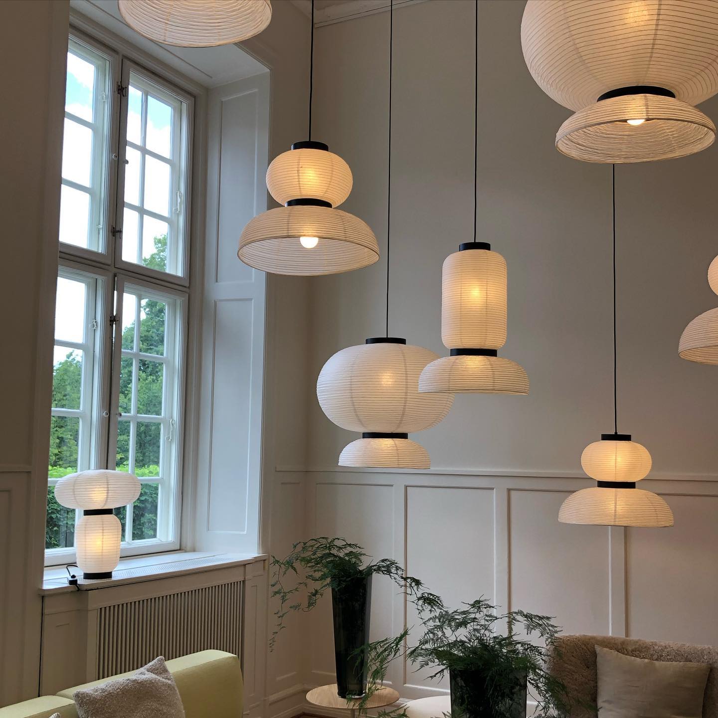 Handmade Rice Paper Lantern Pendant Light Contemporary Japanese Style Hanging Lamp