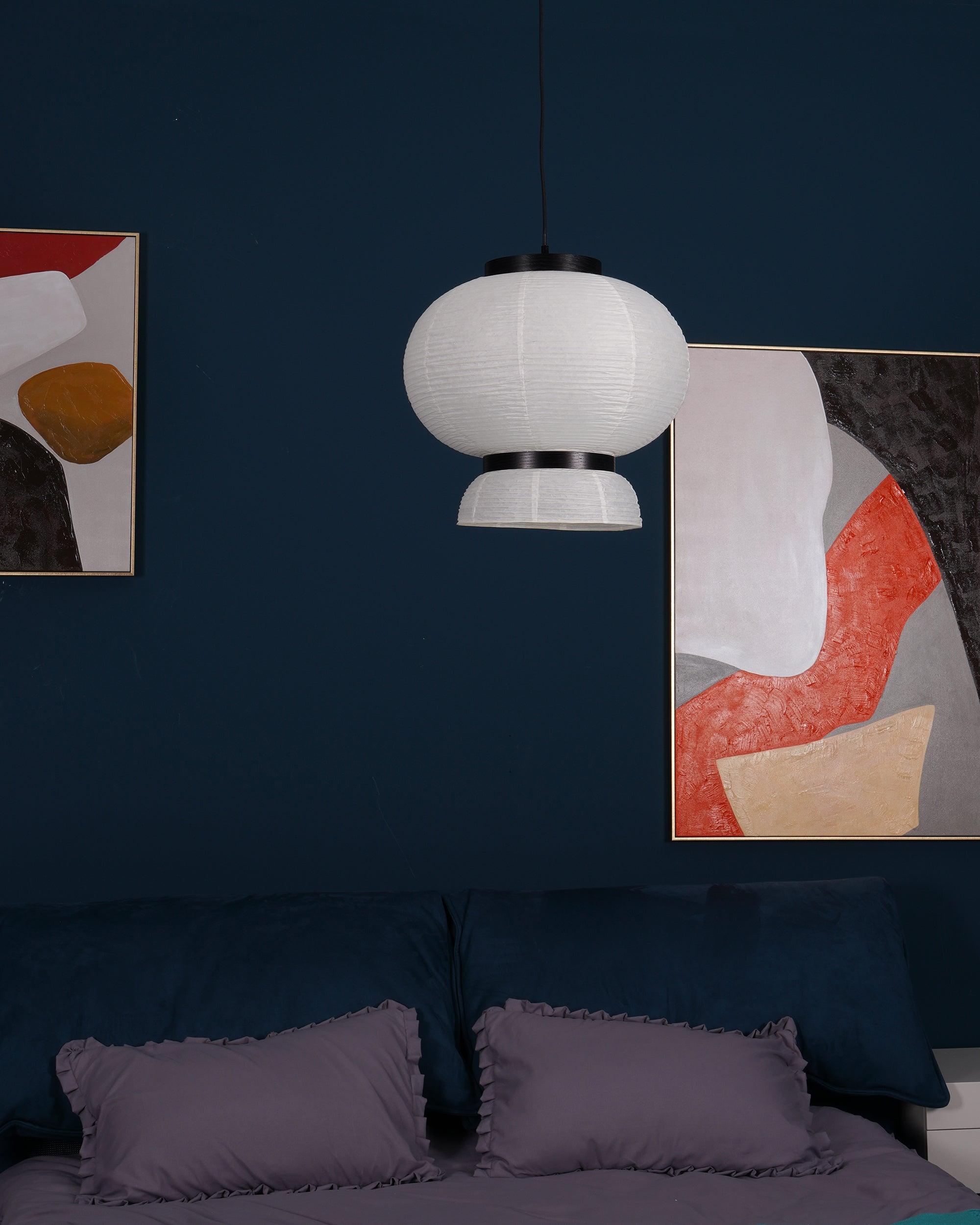 Handmade Rice Paper Lantern Pendant Light Contemporary Japanese Style Hanging Lamp