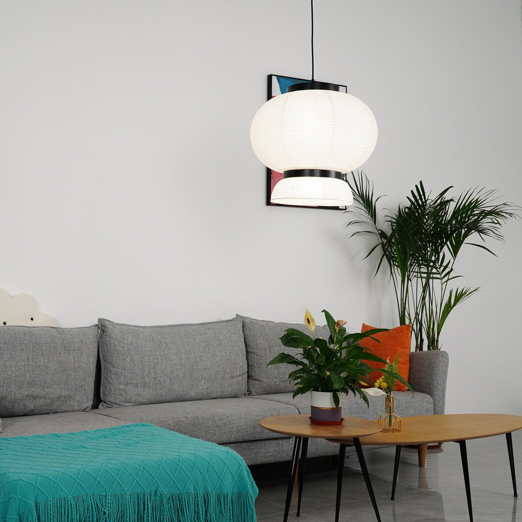 Handmade Rice Paper Lantern Pendant Light Contemporary Japanese Style Hanging Lamp