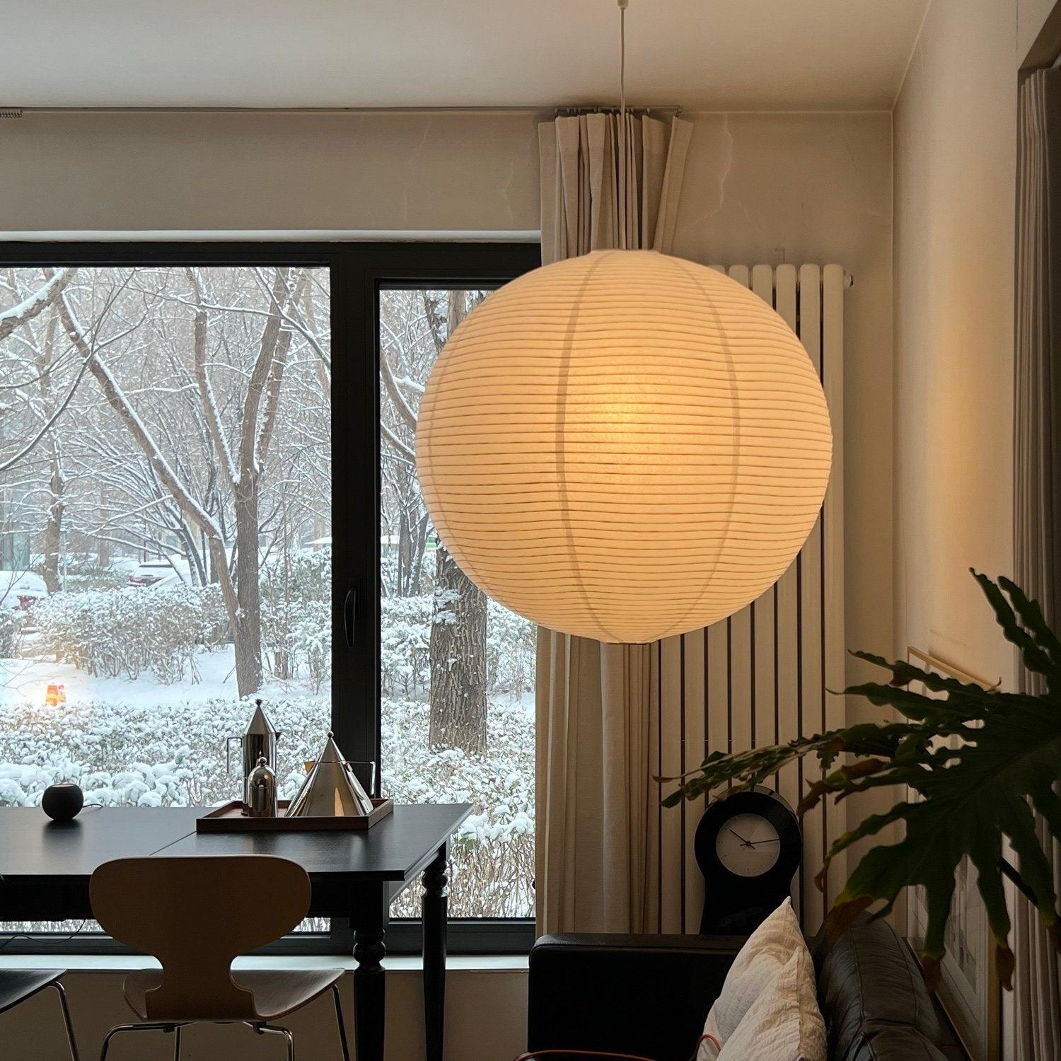 Handmade Washi Paper Pendant Light Japanese Style Mulberry Paper Hanging Lamp for Home Decor
