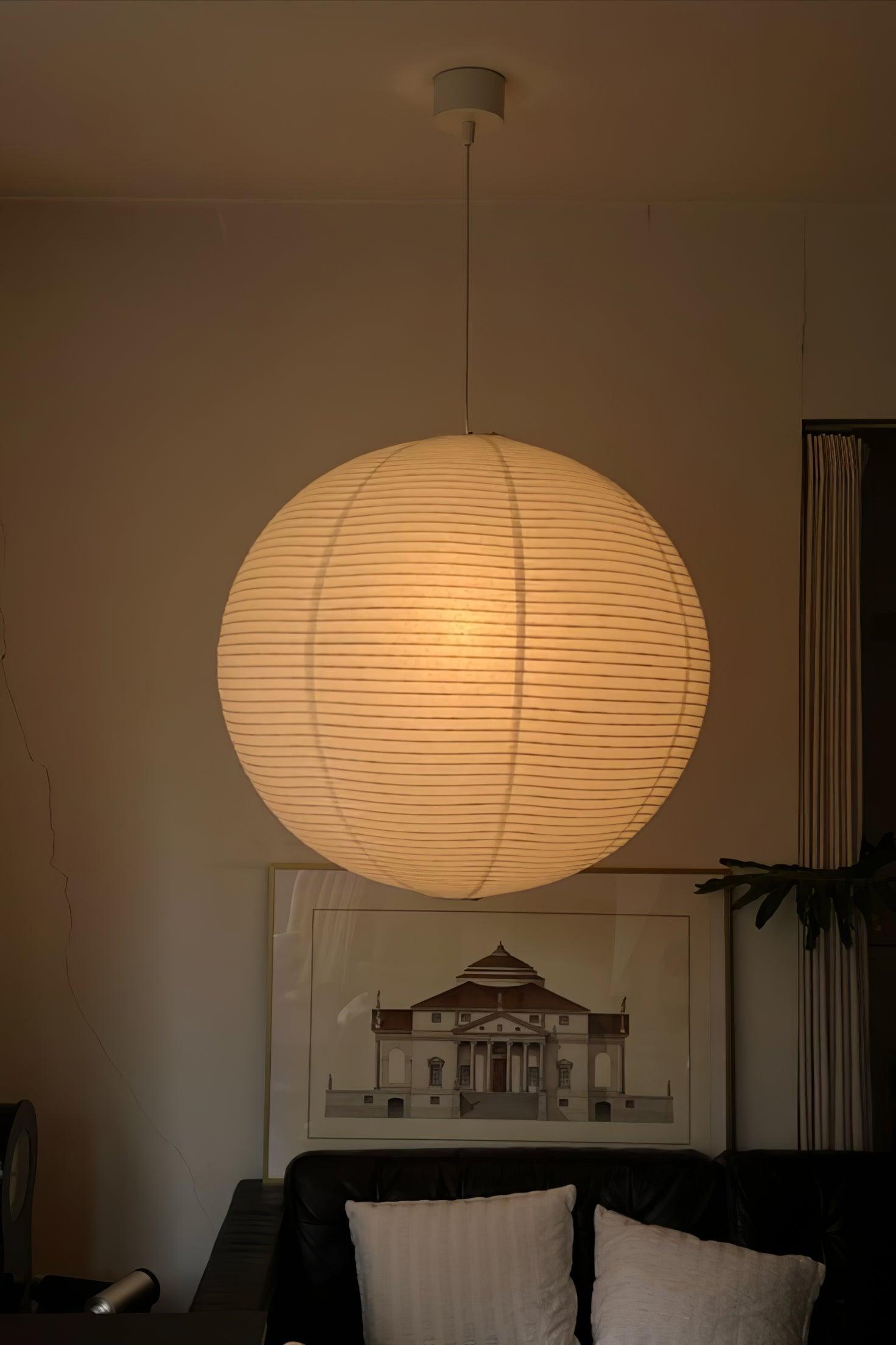 Handmade Washi Paper Pendant Light Japanese Style Mulberry Paper Hanging Lamp for Home Decor