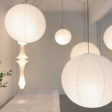 Handmade Washi Paper Pendant Light Japanese Style Mulberry Paper Hanging Lamp for Home Decor