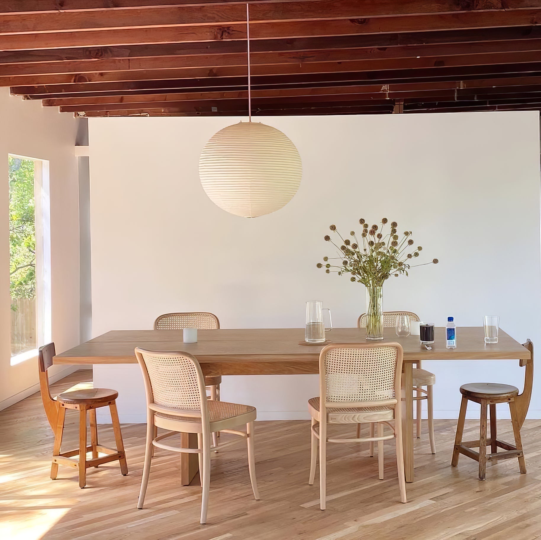 Handmade Washi Paper Pendant Light Japanese Style Mulberry Paper Hanging Lamp for Home Decor