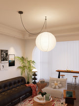 Handmade Washi Paper Pendant Light Japanese Style Mulberry Paper Hanging Lamp for Home Decor