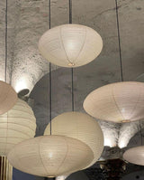 Handmade Washi Rice Paper Swag Light 15A Plug In Pendant for Minimalist Home Decor