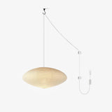 Handmade Washi Rice Paper Swag Light 15A Plug In Pendant for Minimalist Home Decor
