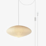 Handmade Washi Rice Paper Swag Light 15A Plug In Pendant for Minimalist Home Decor