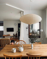 Handmade Washi Rice Paper Swag Light 15A Plug In Pendant for Minimalist Home Decor