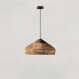 Handwoven Javanese Braided Rattan Pendant Light Coastal Style Wicker Hanging Lamp